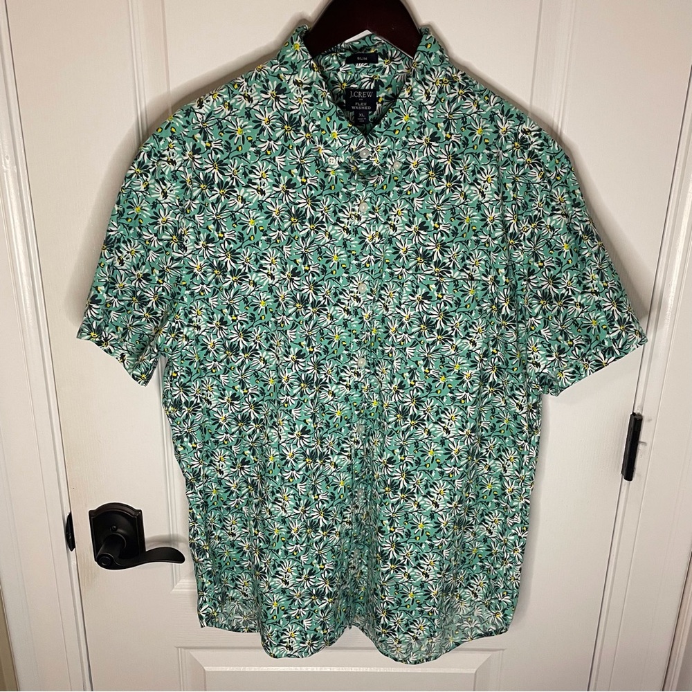 J. Crew Green Floral Men's Button Down Shirt